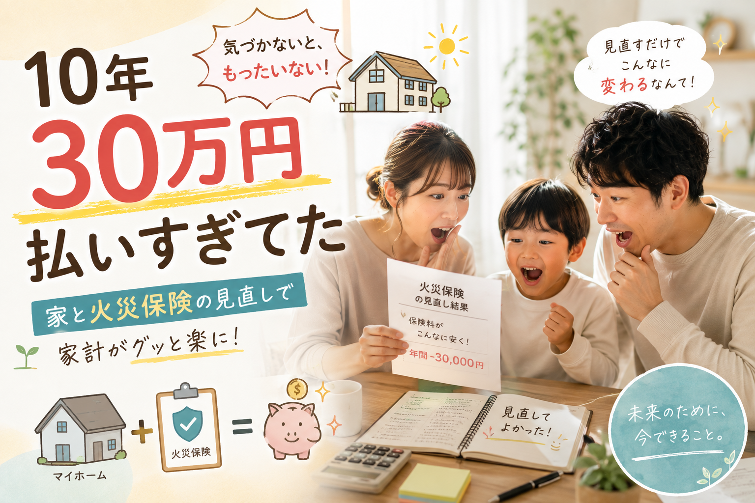 火災保険の見直しで保険料が10年30万円から5年6.1万円に