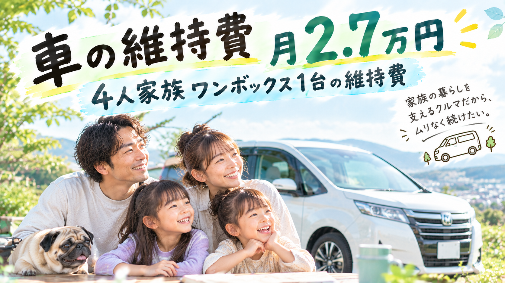 車の維持費 月2.7万円｜4人家族ワンボックス1台の維持費